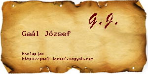 Gaál József névjegykártya